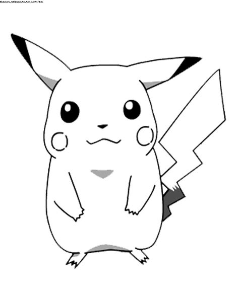 picachu para pintar|51 Desenhos do Pikachu para colorir